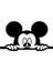 Camdan Bakan Mickey Renkli Sticker (Oto-Motor-Laptop-Duvar-Dekor) 20 x 12 cm 1