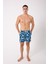 Desenli Erkek Deniz Yüzme Şortu Fileli Cepli DMN105003 1