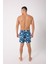 Desenli Erkek Deniz Yüzme Şortu Fileli Cepli DMN105003 2