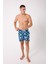 Desenli Erkek Deniz Yüzme Şortu Fileli Cepli DMN105003 3