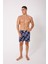 Desenli Erkek Deniz Yüzme Şortu Fileli Cepli DMN105003 1