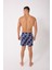 Desenli Erkek Deniz Yüzme Şortu Fileli Cepli DMN105003 3