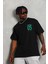 Unisex Oversize Baskılı Bisiklet Yaka T-Shirt - Siyah 1