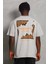 Unisex Oversize Baskılı Bisiklet Yaka T-Shirt - Gri 5