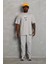 Unisex Oversize Baskılı Bisiklet Yaka T-Shirt - Gri 3