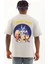 Unisex Oversize Baskılı Bisiklet Yaka T-Shirt - Gri 5