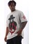 Unisex Oversize Baskılı Bisiklet Yaka T-Shirt - Gri 3