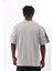 Unisex Oversize Baskılı Bisiklet Yaka T-Shirt - Gri 4