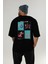 Music Club Arka Baskılı Oversize T-Shirt Erkek Kadın %100 Pamuk Bisiklet Yaka Tişort 5