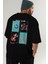 Music Club Arka Baskılı Oversize T-Shirt Erkek Kadın %100 Pamuk Bisiklet Yaka Tişort 8