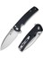 Sachse Flipper & Button Lock & Thumb Stud Knife G10 Black Handle Çakı 2