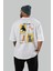 Cat Club Arka Baskılı Oversize T-Shirt Erkek Kadın %100 Pamuk Bisiklet Yaka Tişort 4