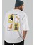Cat Club Arka Baskılı Oversize T-Shirt Erkek Kadın %100 Pamuk Bisiklet Yaka Tişort 7