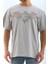 Unisex Oversize Taşlı Bisiklet Yaka T-Shirt - Gri 1