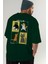 Cat Club Arka Baskılı Oversize T-Shirt Erkek Kadın %100 Pamuk Bisiklet Yaka Tişort 8