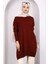 Koyu Bordo Bisiklet Yaka Merserize Salaş Triko Tunik 1