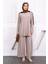 Açık Vizon Piliseli Sandy Tunik Pantolon Takım 1