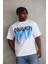 Unisex Baskılı Oversize T-Shirt - Beyaz 1