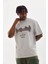 Unisex Baskılı Oversize T-Shirt - Gri 1