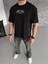 Unisex Baskılı Oversize T-Shirt - Siyah 2