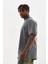 Unisex Baskılı Oversize T-Shirt - Füme 5