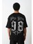 Unisex Baskılı Oversize T-Shirt - Siyah 1