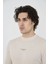 Unisex Bisiklet Yaka Slim Fit T-Shirt- Bej 5