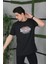Unisex Baskılı Oversize T-Shirt - Siyah 2