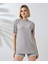 Unisex Bisiklet Yaka Baskılı Slim Fit T-Shirt - Boyalı Gri 1