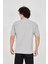 Unisex Waffle Kumaş Rahat Kol T-Shirt - Boyalı Gri 4