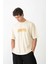 Unisex Bisiklet Yaka Baskılı Oversize T-Shirt - Beyaz 2