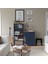 Skruvby Büfe 70 x 90 cm Mavi Siyah 2 Kapaklı Raflı Dolap 7