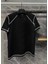 Unisex Karoyaka Dikişli Oversize T-Shirt - Siyah 1