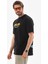 Unisex Bisiklet Yaka Baskılı Oversize T-Shirt - Siyah 4