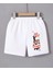 Kadın Beli Lastikli Baskılı Mini Şort - Beyaz 1