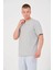 Unisex Düz Biskilet Yaka Oversize T-Shirt - Gri 1