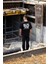 Unisex Bisiklet Yaka Baskılı Oversize T-Shirt - Siyah 4
