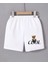 Kadın Beli Lastikli Baskılı Mini Şort - Beyaz 1