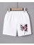 Kadın Beli Lastikli Baskılı Mini Şort - Beyaz 1