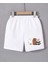Kadın Beli Lastikli Baskılı Mini Şort - Beyaz 1