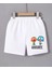 Kadın Beli Lastikli Baskılı Mini Şort - Beyaz 1