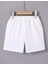 Kadın Beli Lastikli Mini Düz Şort - Beyaz 1
