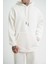 Unisex Double Oversize Kapşonlu Basic Sweatshirt - Beyaz 5
