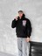 Uzun Kol Kapüşonlu Ön ve Arka Baskılı Sweatshirt - Siyah 1