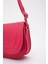 Fuşya SHK93 Suni Deri 2 Bölmeli Ayarlanabilir Askılı Kol ve Omuz Çantası 5
