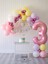 3 Yaş Balonu Doğum Günü Balon Zinciri Pastel Pembe Parti Seti 1