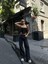 Kadın Arkadan Yırtmaçlı Jeans Kot Palazzo Pantolon - Siyah 2