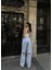 Kadın Arkadan Yırtmaçlı Jeans Kot Palazzo Pantolon - Mavi 4