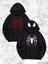 Örümcek Baskılı Sevgili Çift Kombini Kapüşonlu Sweatshirt & Hodie - Siyah 1