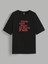 Kadın Baskılı Oversize T-Shirt - Siyah 2